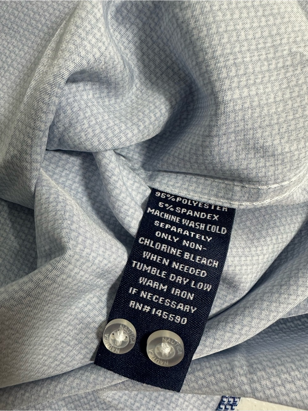 NWT Nautica Sz XL Performance Super Shirt Micro Blue Check Button Down Mens - Picture 10 of 13